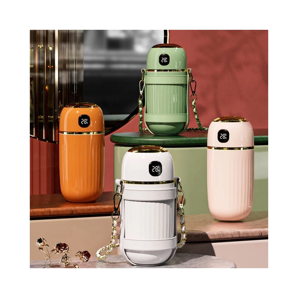 Intelligent temperature Display Vacuum Mug measurement high appearance level fashion goddess cross-body gift thermos cup