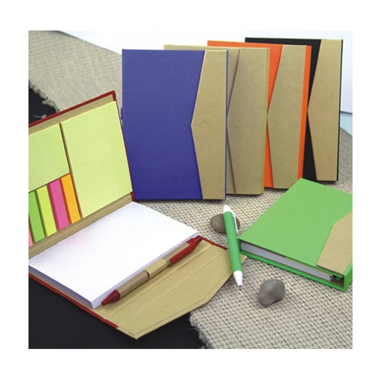 
Custom small pocket eco friendly notebook with sticky notes 