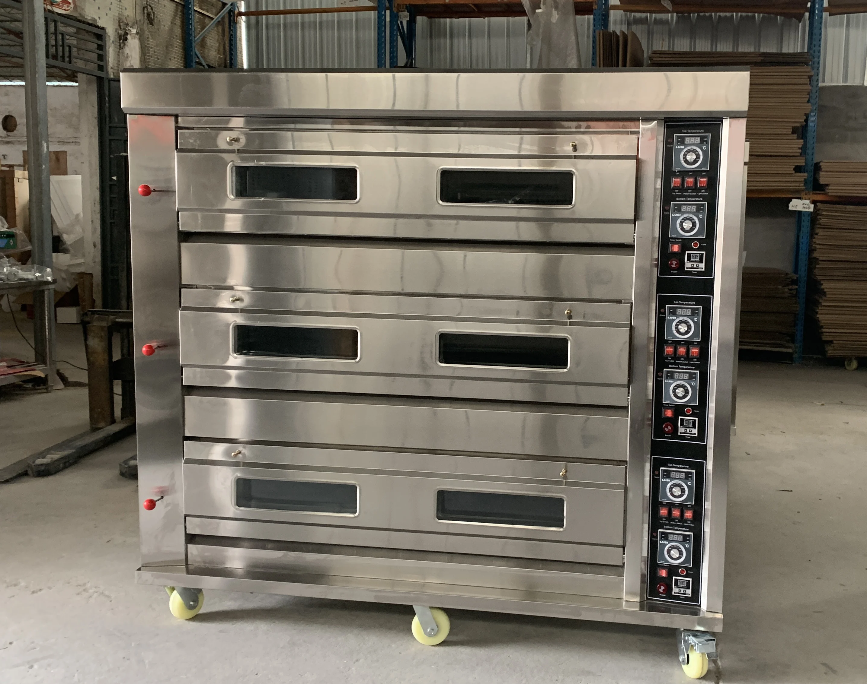 GRT-90Q 3 DECK 9 TRAY commercial kitchen gas oven bakery machine equipment baking oven bread cake deck oven