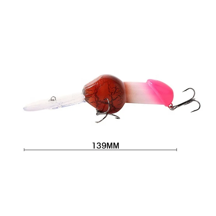 New Design JJ Fishing Bait 139mm 27g Artificial Penis Lure Deep Diving Crankbait Fishing Lure