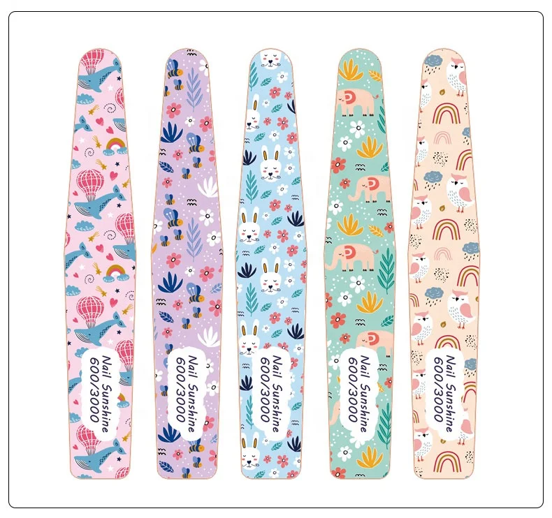 Free samples buffer nail files sponge sanding buffer and nail file 100/180 custom logo flower printed nail buffer and files