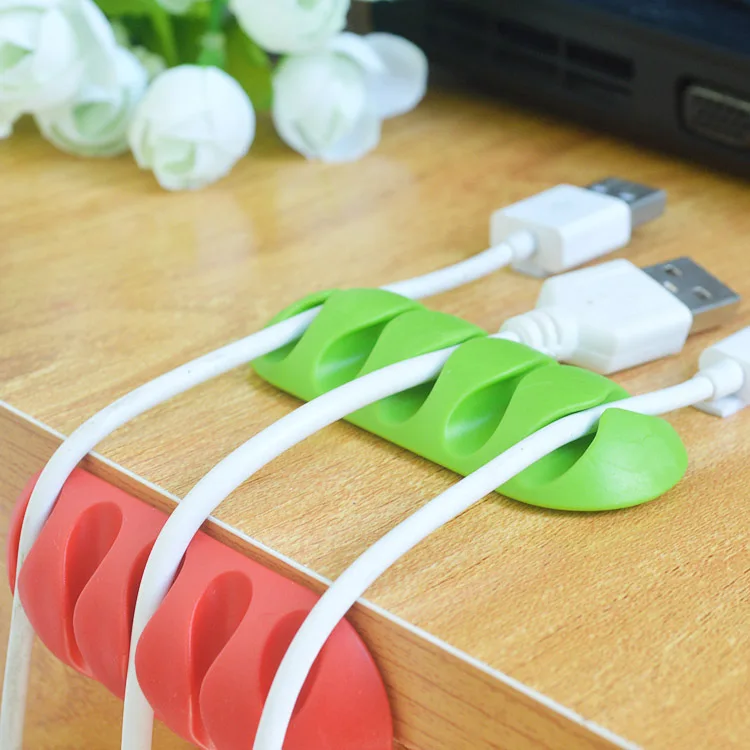 Cable Organizer Silicone USB Cable Winder Flexible Management Clips For Mouse Headphone Earphone Cable Holder