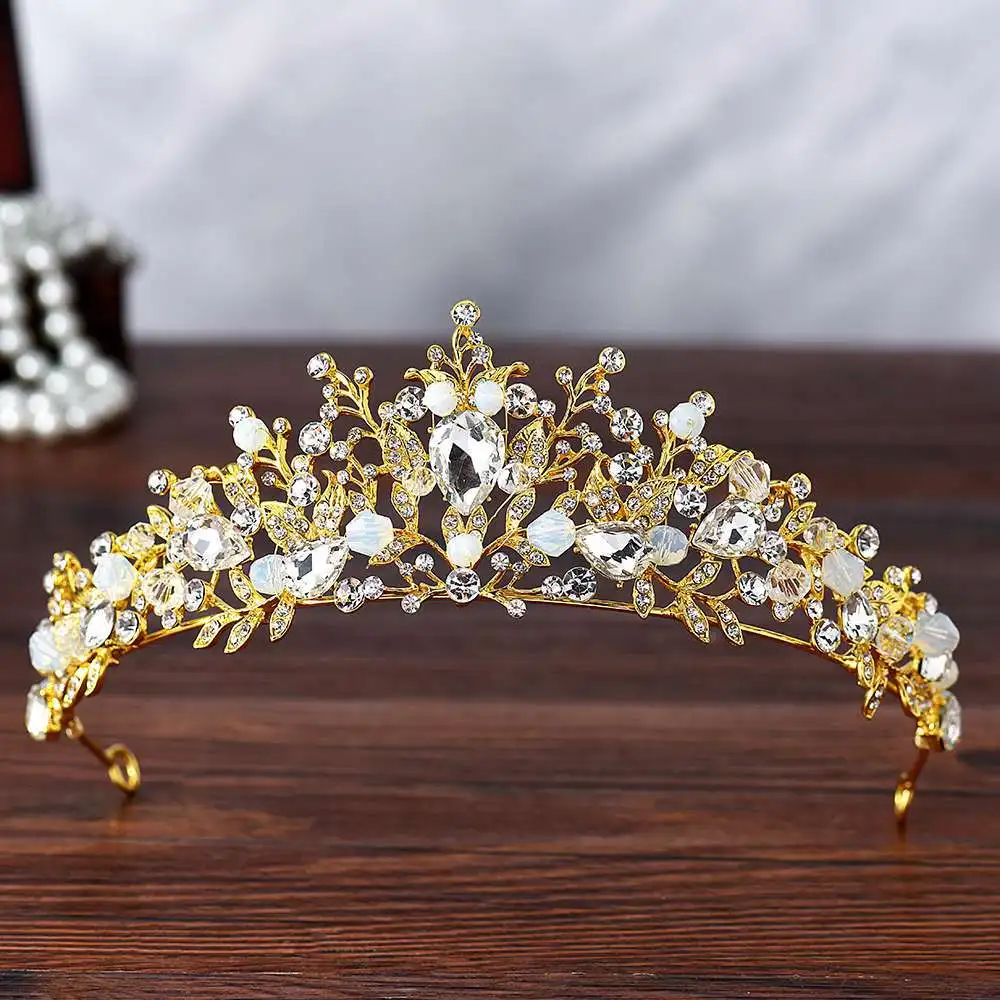 Wedding Tiara for Bride Fairytale Princess Crown for Women Girls Bridal Pageant Tiara Headband Rhinestone Prom Party Hats