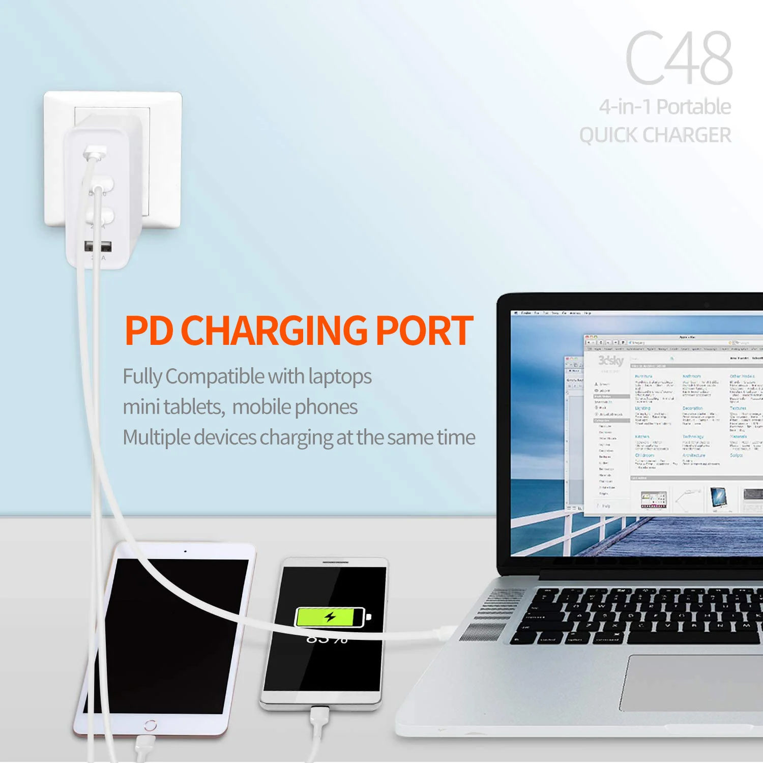 USB зарядное устройство машинка для стрижки 48 Вт 18 QC3.0 4-портовый крепление настенное смартфона адаптер путешествий с 30 USB-C Быстрая зарядка