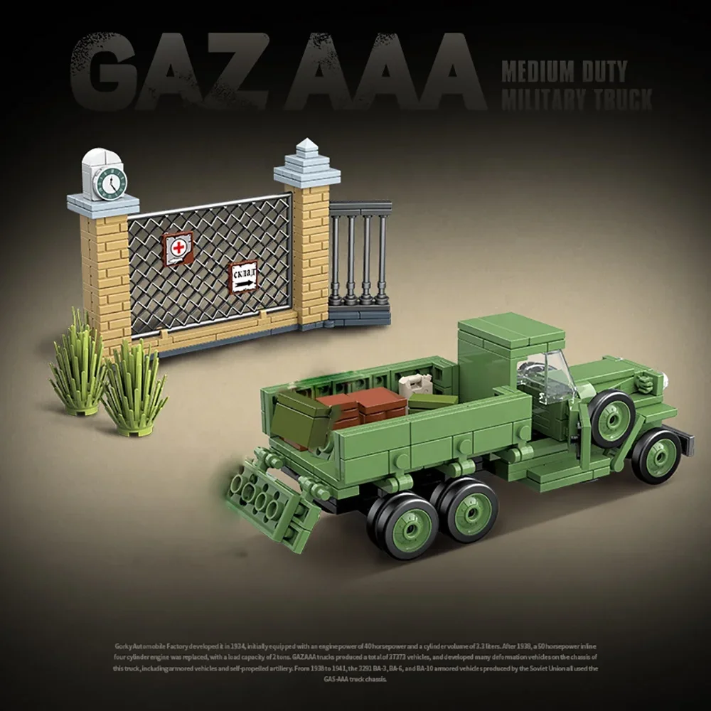 QuanGuan 100113 WW2 Heroes Series Military Soldiers Army Soviet Truck DIY Assembly Bricks Toys Building Blocks Sets