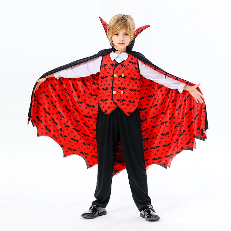 Cool Vampire Count Design Halloween Kids Clothes Children Cosplay Clothing Made from 100% Polyester