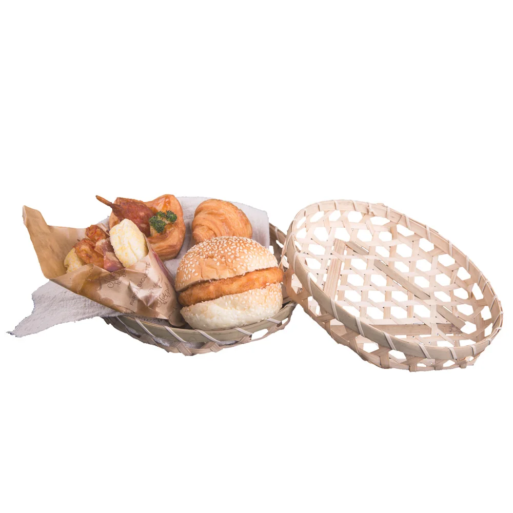 Custom Packaging Boxes Weaved Hamper Boxes Weaving Disposable Bamboo Wicker Wooden Picknick Basket for Gifts Fruit