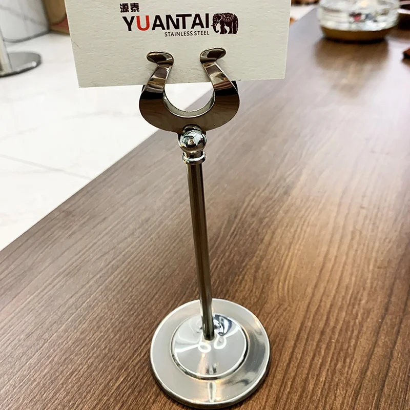 Stainless Steel Restaurant Buffet Table Number Stand Wedding Table Place Card Holder Stand