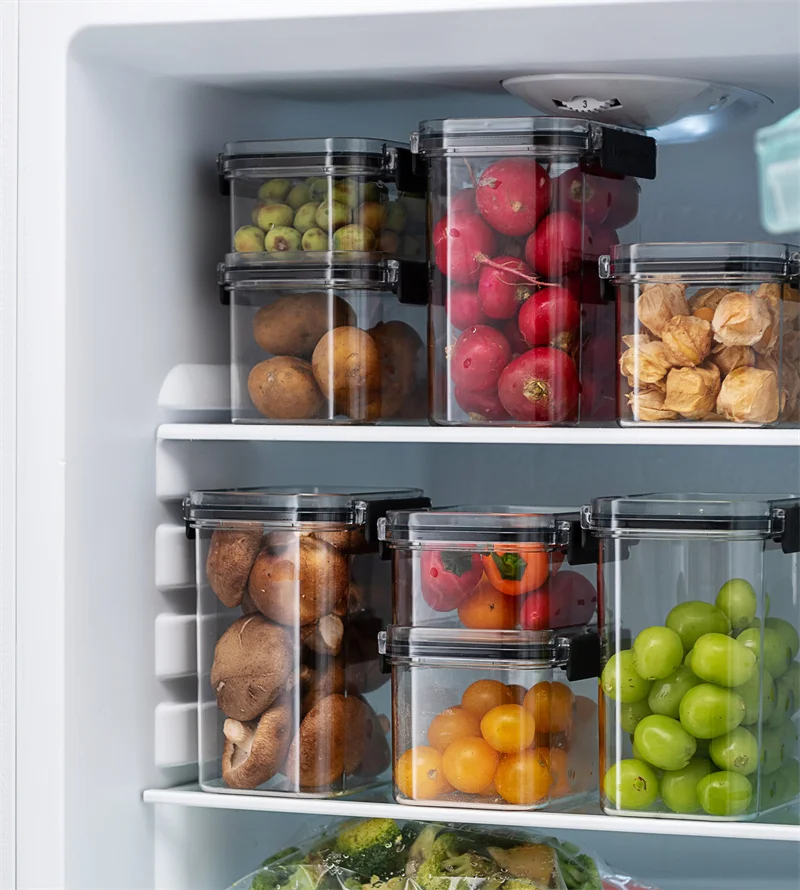 Pinmoo High Quality Airtight Plastic Jar Food Storage Containers with Lids Food Preservation Set