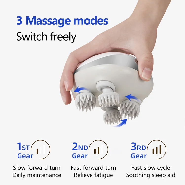 New Hair Scalp Head Massager Vibration Octoopus Head Massager With Red Light Easy Use Scalp Massager