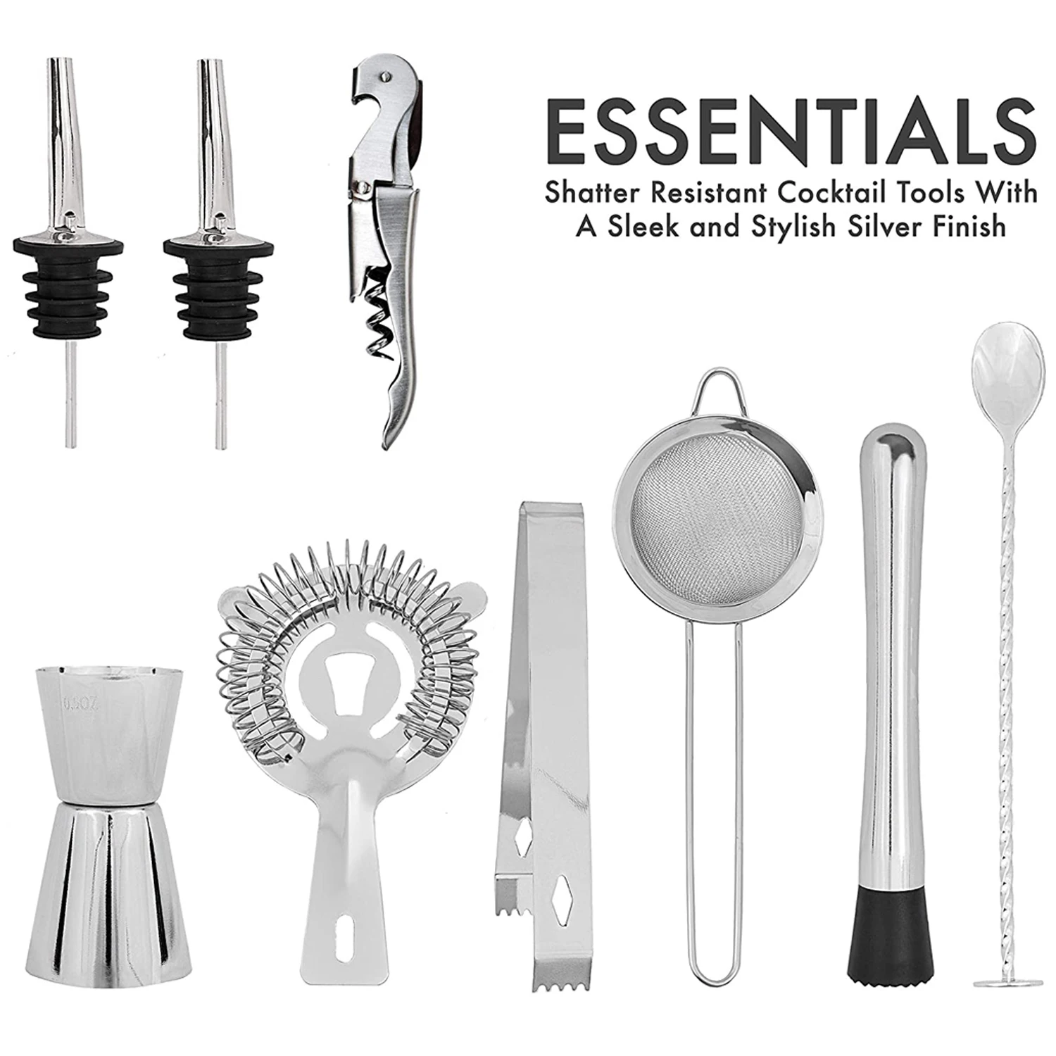 Bar Jigger Accessories Gift Travel Bag Cocktail Shaker Stainless Steel Barware Set Tools Double Vodka Bartender Kit With Stand