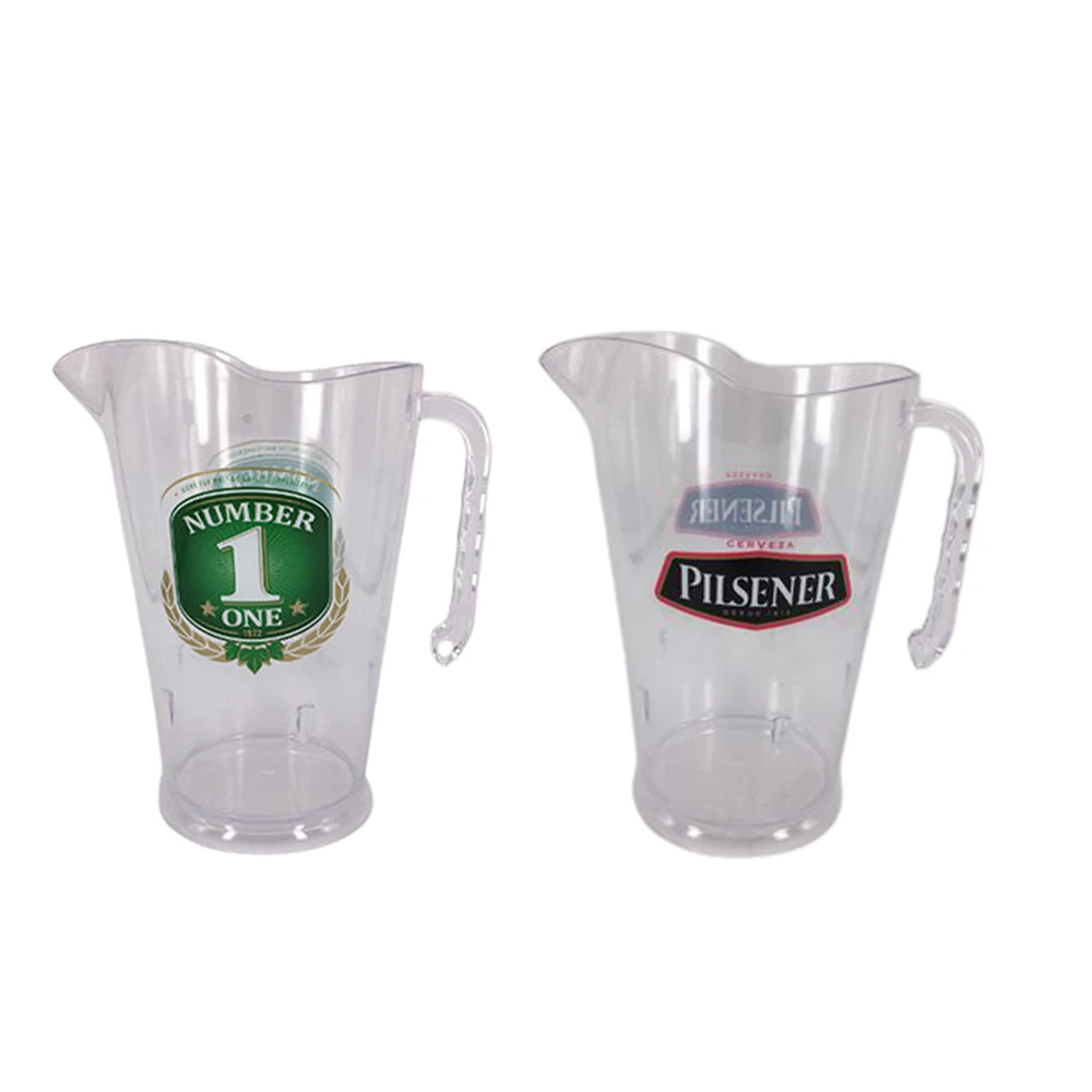 Recyclable Hard Plastic Stackable Plastic Jugs Ice Beer Pitchers With Custom Logo Printed