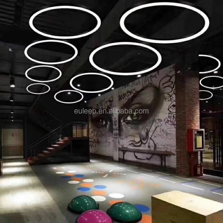 modern lighting ceiling chandeliers pendant lights ring hanging led chandelier circular lamp for ring office light