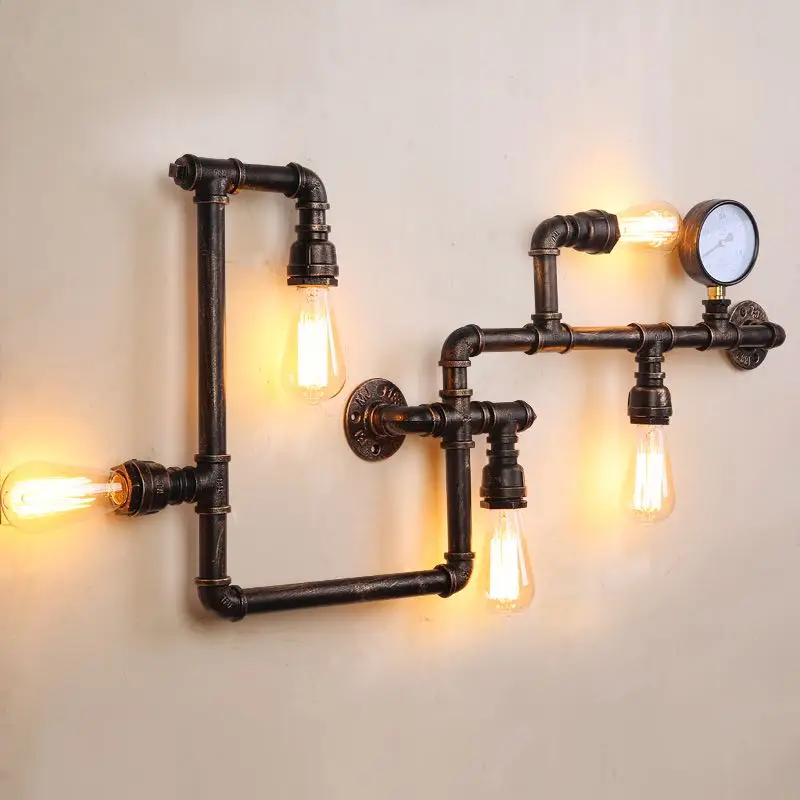 Pipe Lamp with 1/2' 3/4' pipe fittings floor flange tee elbow