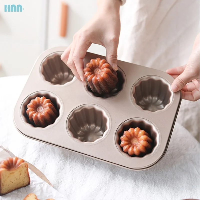 Лидер продаж антипригарная форма из углеродистой стали 6 чашек для маффинов инструмент выпечки тортов жаростойкая посуда
