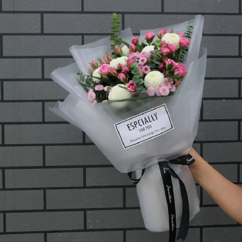 New Solid Color Flower wrapping paper in Korean matte film waterproof bouquet lining paper handmade floral gift Packing paper