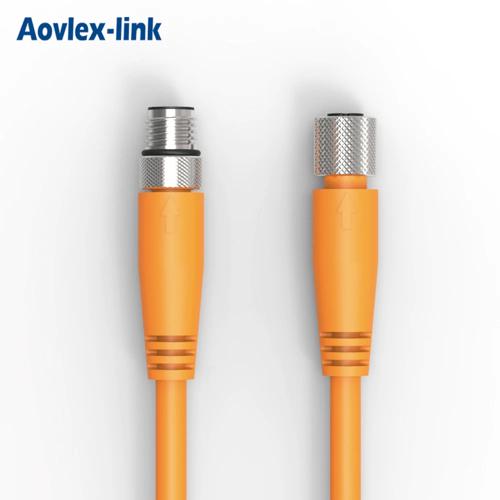 M8 литой кабель 4-контактный разъем мужчин и женщин кабель Ethernet m8 4pin разъемы IP67 водонепроницаемый