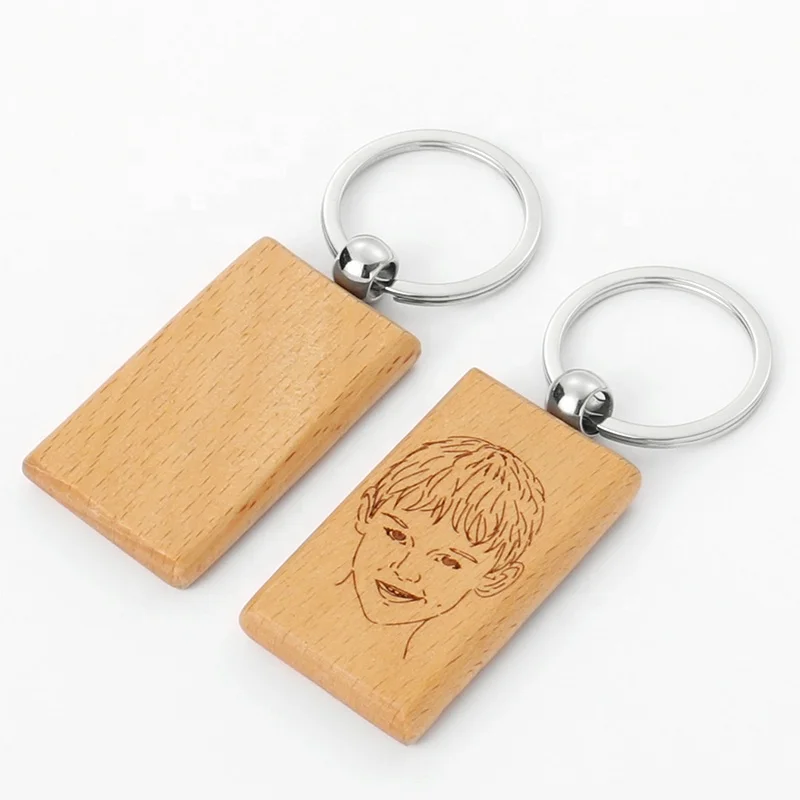 ODM дерево без прикосновения брелок пользовательская печать логотипа для мини Co2 лазерный гравер