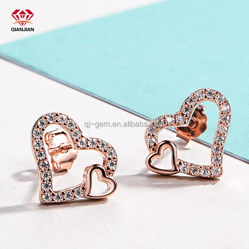 Luxury Fashion High Quality Jewelry S925 Silver D color VVS Moissanite Stud Earrings For Women