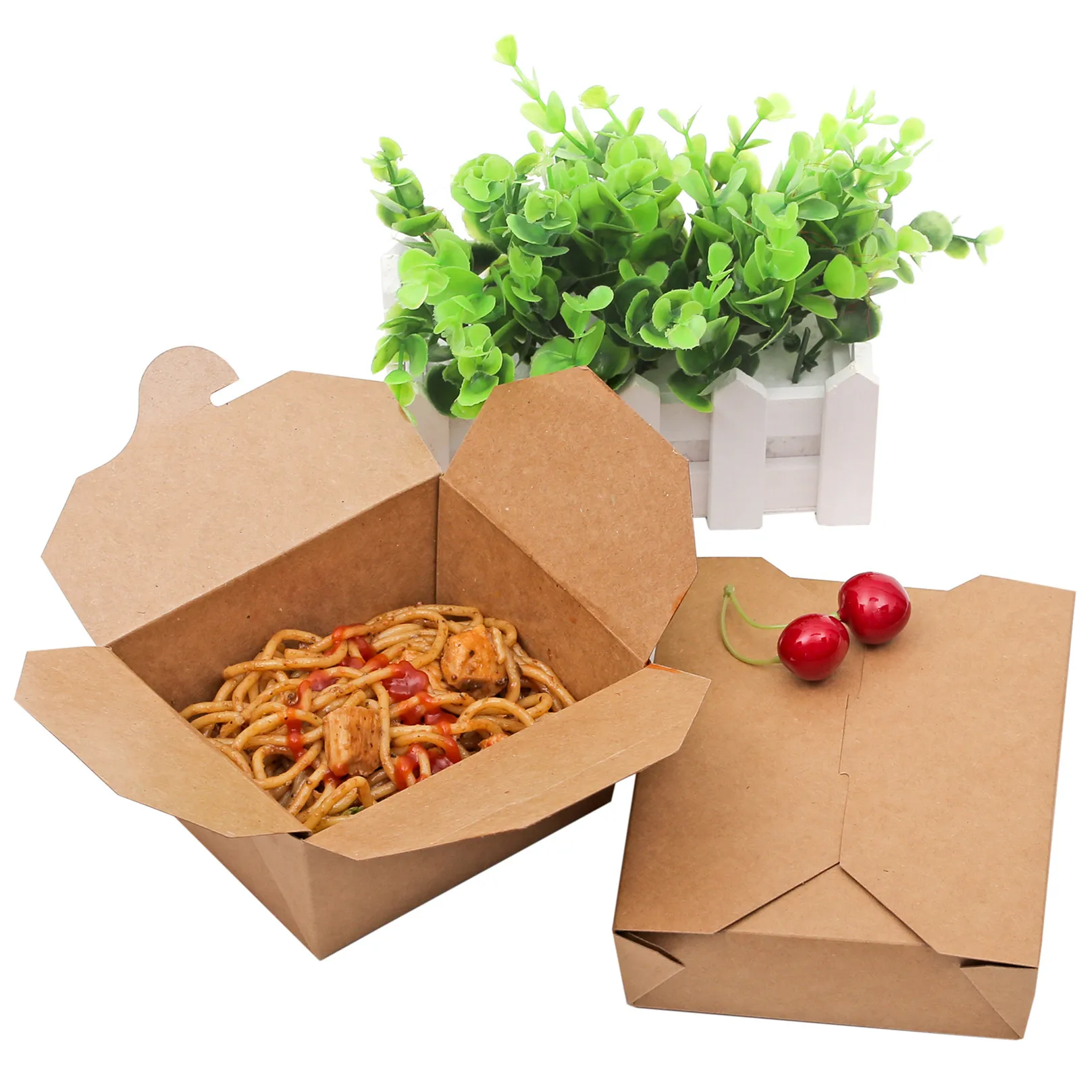Складная бумага #4 Kraft 7 7/8x5 1/2x3 1/2 дюйма для микроволновки контейнер на вынос 160