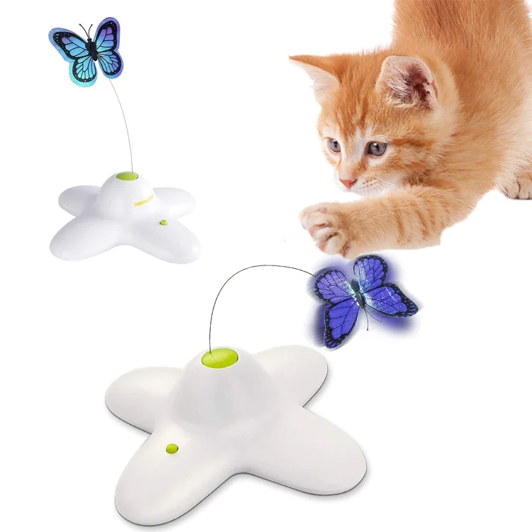 Wholesale Free Samples 360 Rotate Interactive Funny Cat Stick,Wholesale Cat Butterfly Toy