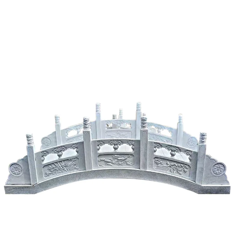 Classical Hand Carving Stone Decorative Garden Marble Bridge For Sale