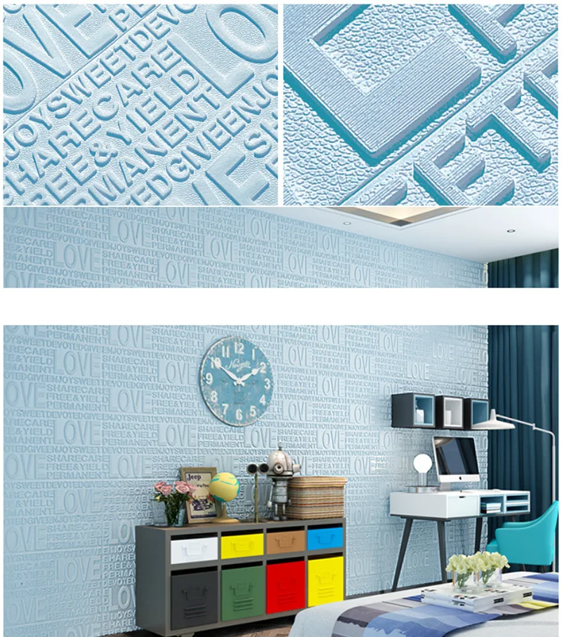 3D solid wall stickers brick foam wall stickers can be self adhesive home interior decoration living room XPE foam material