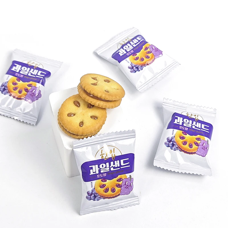 800g New design Jam filling sandwich cracker fresh fruit jam biscuits snacks