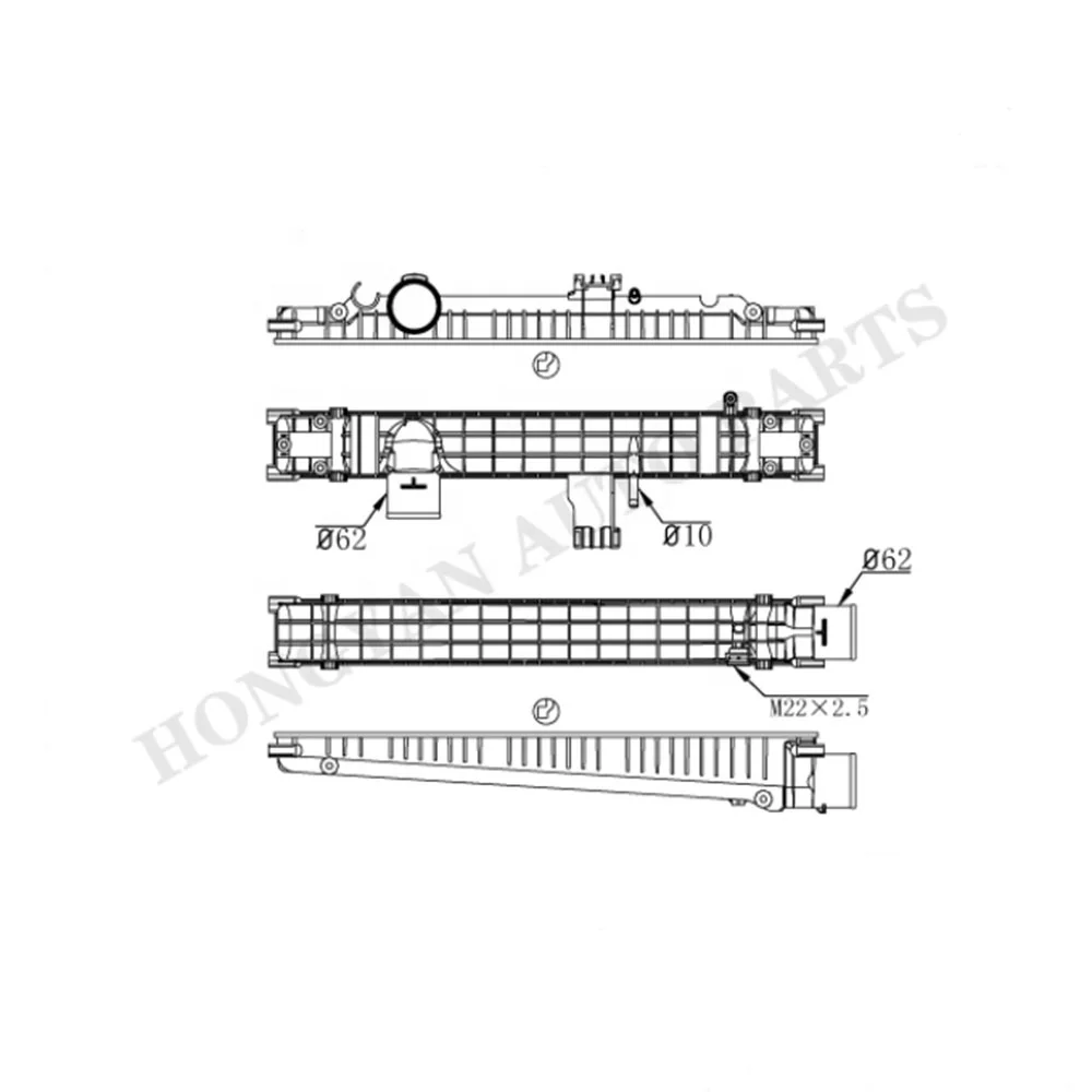 DAF CF 65 truck aluminum radiator top tanks for Daf truck radiator