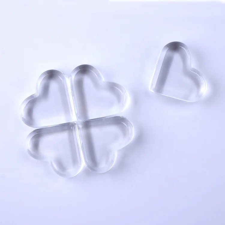 
Qiyue 30mm Transparent Flat Clear Heart Shape Crystal Glass Cabochon For Jewelry Making 