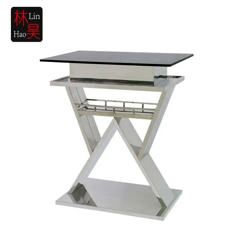Customized Logo Stainless Steel Metal KTV Nightclub Bar Table Furnitures