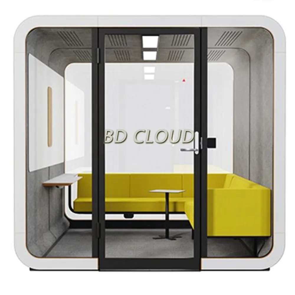Soundproof Office Pod Sound Proof Modern Office Acoustic Soft Curved & Sofa For Team Collaboration