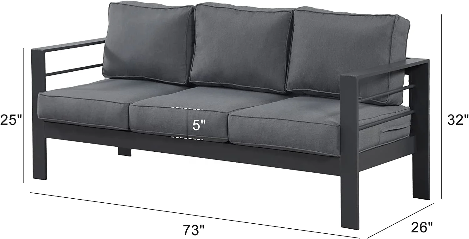 2020 белый комплект диванов с алюминиевой рамой и порошковым покрытием, уличная мебель, садовый набор, современный металлический двор