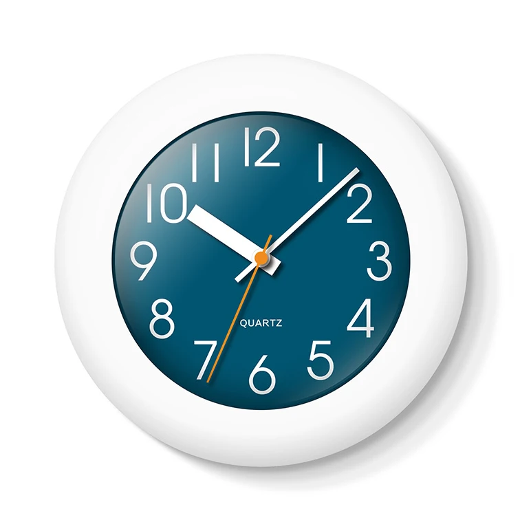 Customized Plastic Wall Clock 10 inch Round Wall Clock Home Decor with Black Color