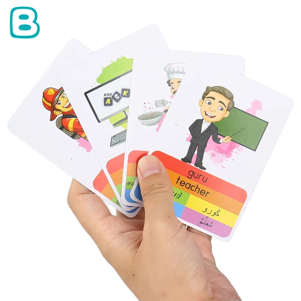 Factory Custom Flash Card Printing Customized Children Education Cards Game Multilingual Learning Card Set