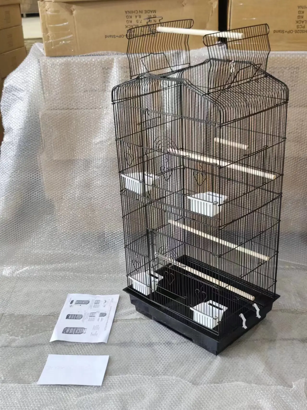 European Style 105cm Tall Large parrot bird cage multi-layer outdoor bird cage Oversized Luxury Villa Bird Breeding Cage