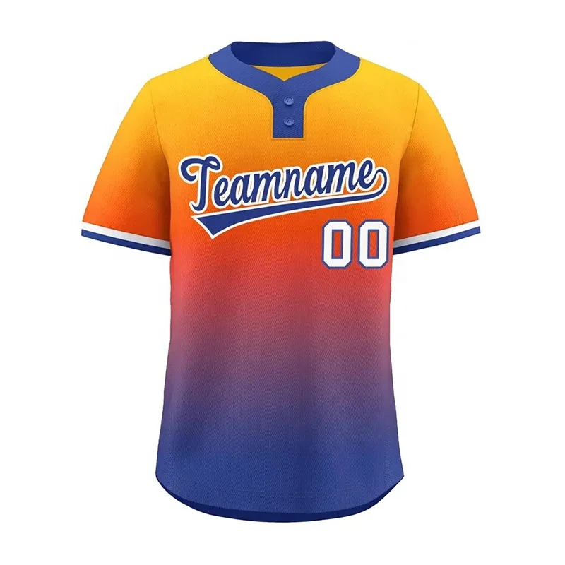 Wholesale two button plain baseball jerseys sublimated softball baseball uniforms