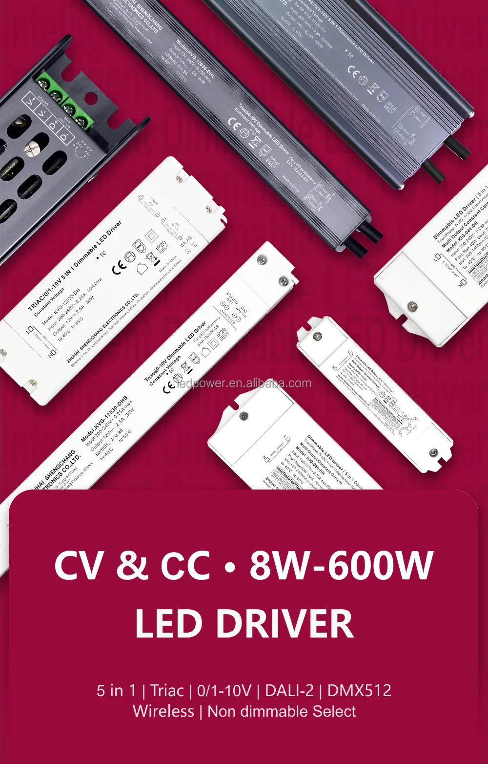 ENEC Adjustable current DALI-2 & Push 10W 100mA-450mA constant current dimmable LED driver