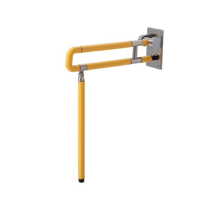 Bathroom U Shape Folding Grab Bar for Disable Safety Swing Up Grab Rail Safety Armrest Handle Grab Bar
