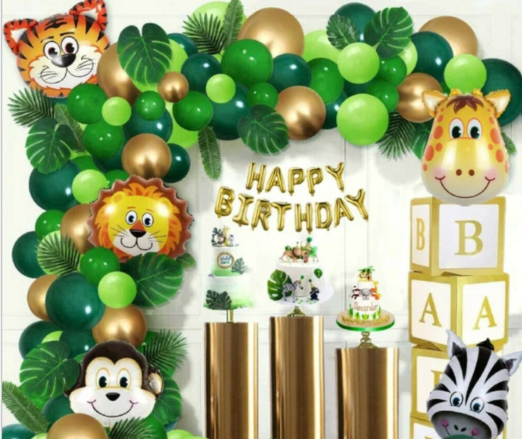 Горячая Распродажа одноразовая бумажная посуда в виде животного с воздушными шарами товары для праздника вечеринки Декор