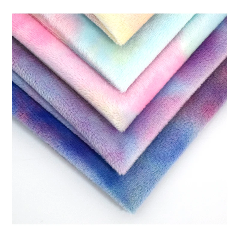 
Manufacturer wholesale new spot tie-dyed crystal super soft fabric plush toy carpet pajamas pillow case and bag fabric 