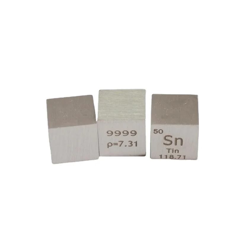 Pure Tin Metal Cube Density 10mm Sn for Element Collection Hand Made DIY Periodic Table Elements