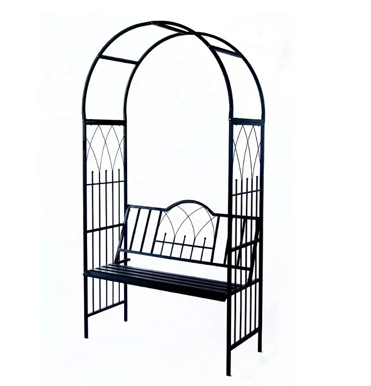 Outdoor Home Garden Weeding Decoration Arch Arbour with Seat Garden Arbour for Climbing Plant
