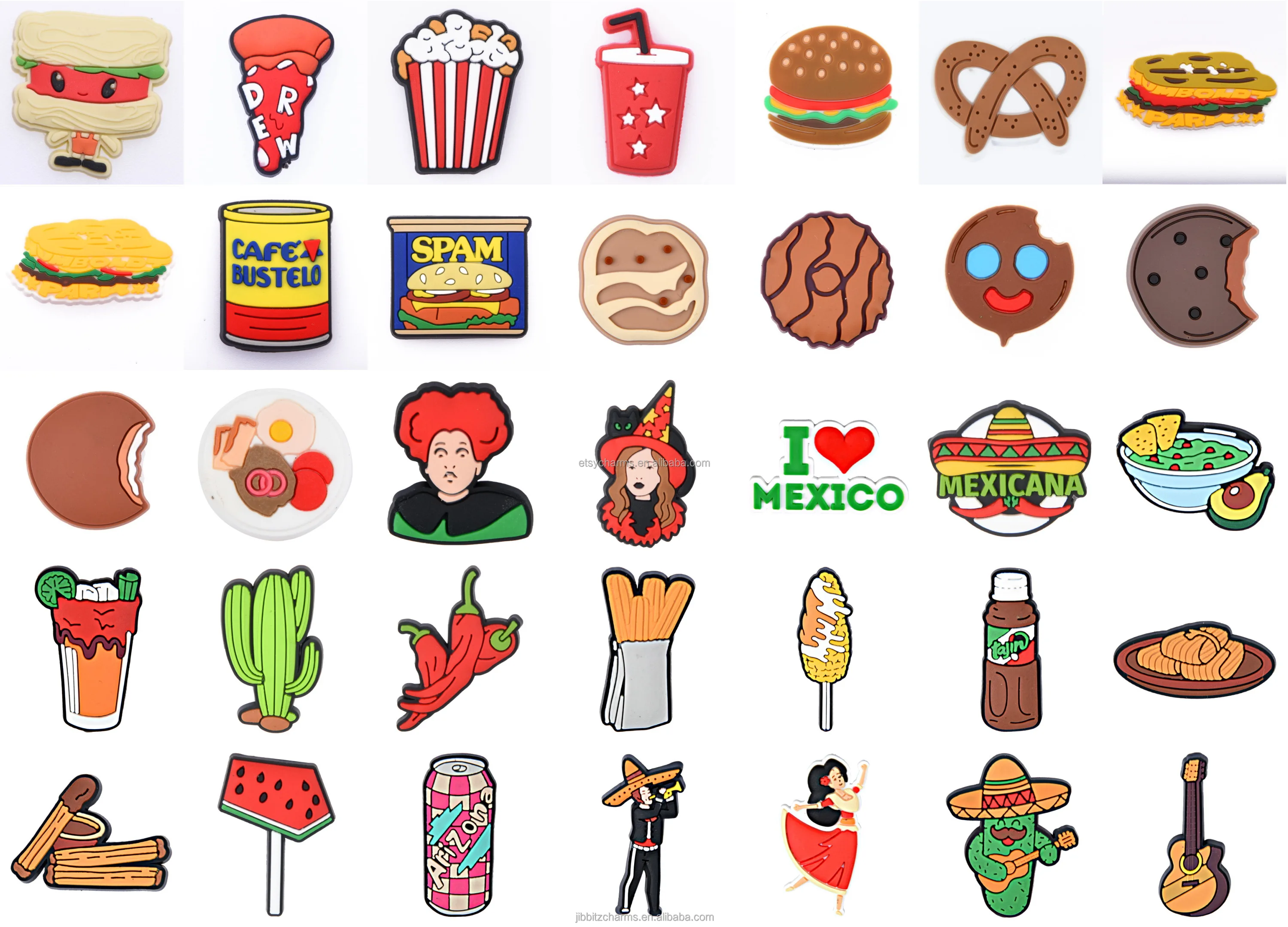 Custom clog Shoe Charm Wholesale Mexican clog charms new design shoe pin shoelace clip mexican charms for unisex clog shoes