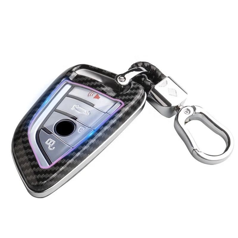 Car Key Case Cover Carbon Fiber For BMW X1 X3 X5 X6 Series 1 2 5 7 F15 F16 E53 E70 E39 F10 F30 G30 Car key Fob Shell Protector