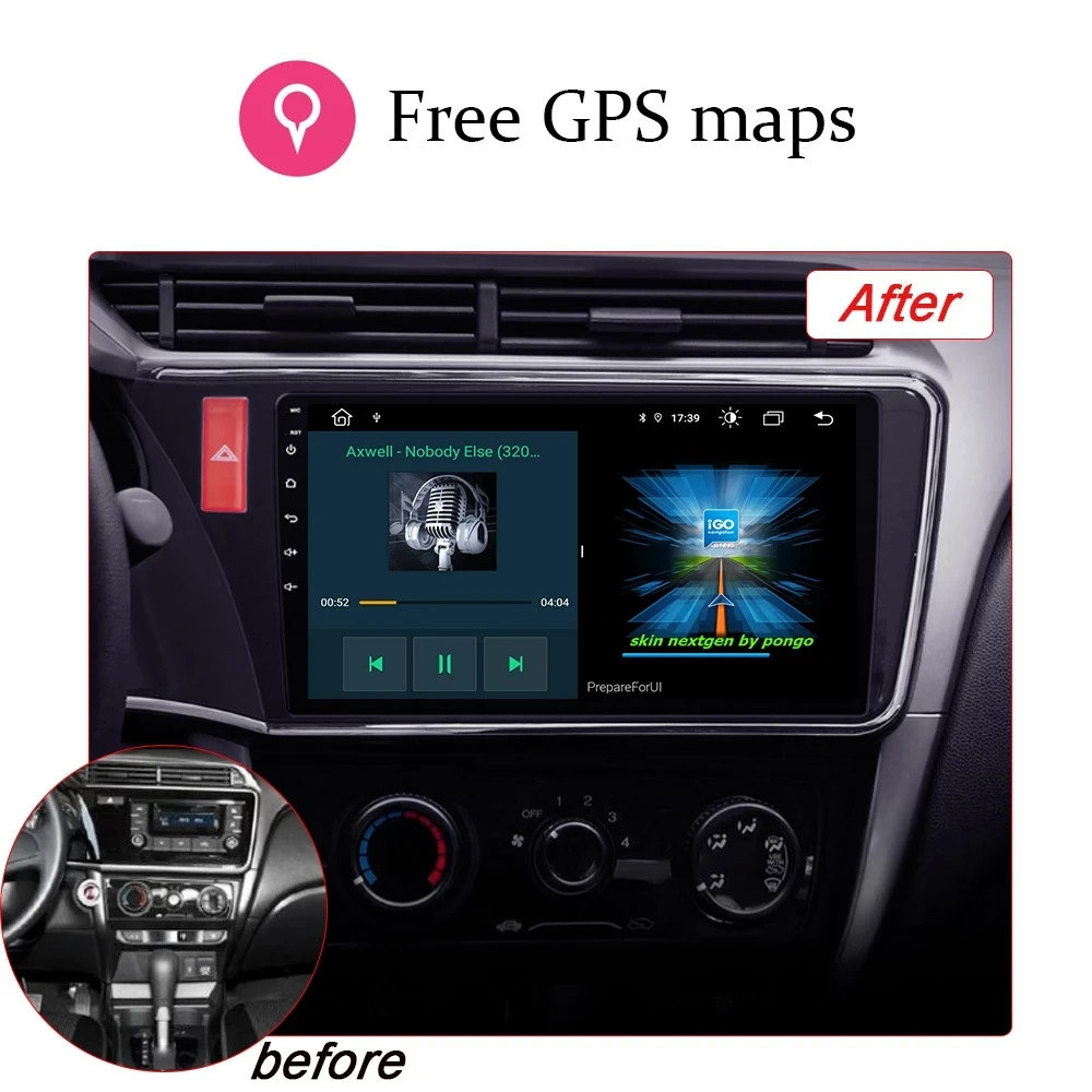 IPS Screen Car DVD Multimedia Player For Honda City 2014 2015 2016 Android Car Audio Stereo GPS Navigation