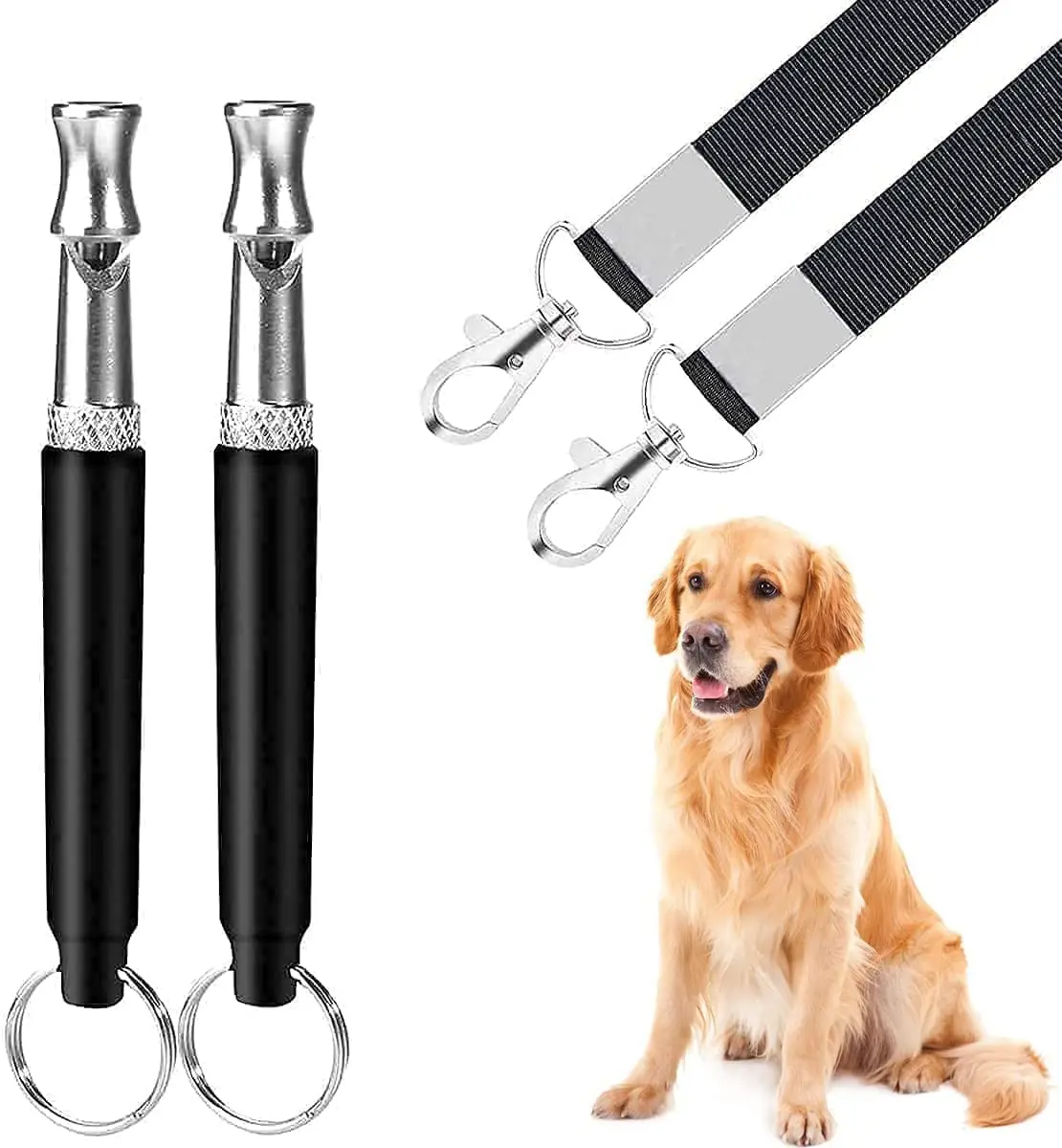 Hot Sale Silent Stop Barking Dog Training Whistle And Clicker Plastic Ultrasonic Dog Whistle With Strap