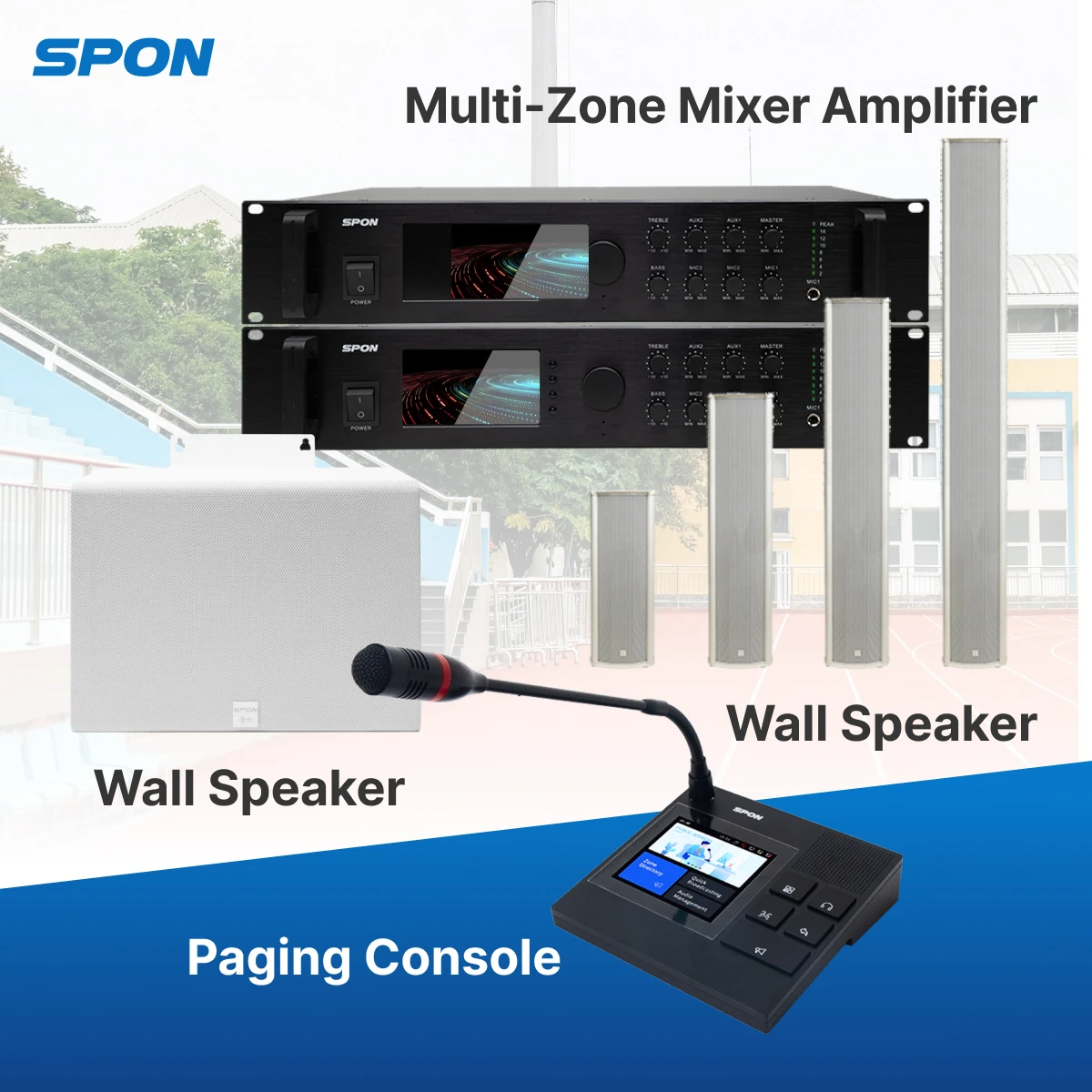 Automatic School Bell System Voice Announcement Broadcating System Background Music System