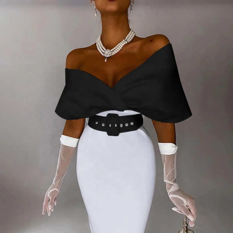 Plus Size Office Dresses Women Formal Work V-Neck With Belt Woman Dresses Formal Elegant Party African Dress Designs