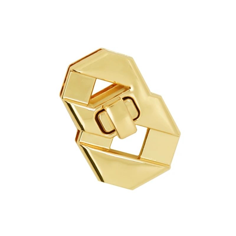 Lingzhen Wholesale Best Quality Magnetic Snap Lock Turn Twist Lock For Handbag  Purse Clasps Custom Gold Zinc Alloy Metal  Lock